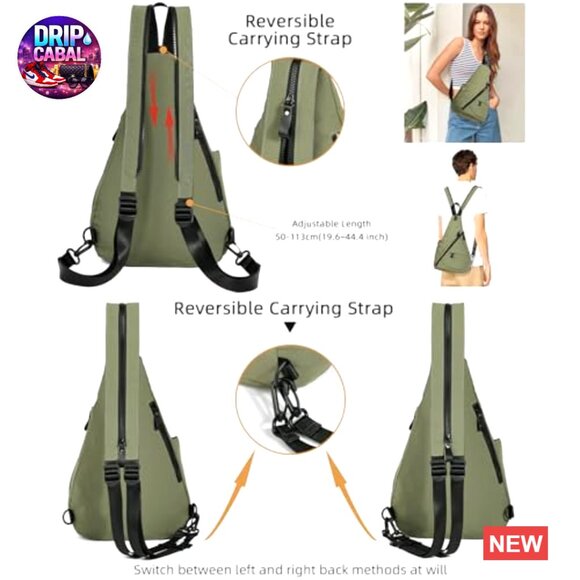 Nylon Crossbody Sling Backpack Adjustable Daypack Travel Hiking main image 4